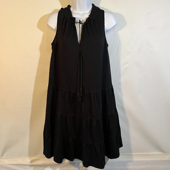 Max Studio Women's  Tiered Sleeveless Tank Tunic Dress Black Flowy. Size medium - Picture 1 of 5